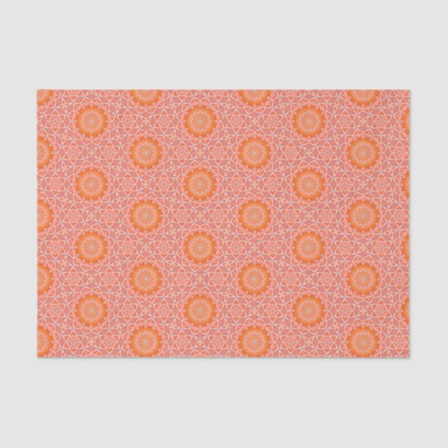 Papier Mousseline Élégant Motif géométrique moderne orange et rose (Recto)