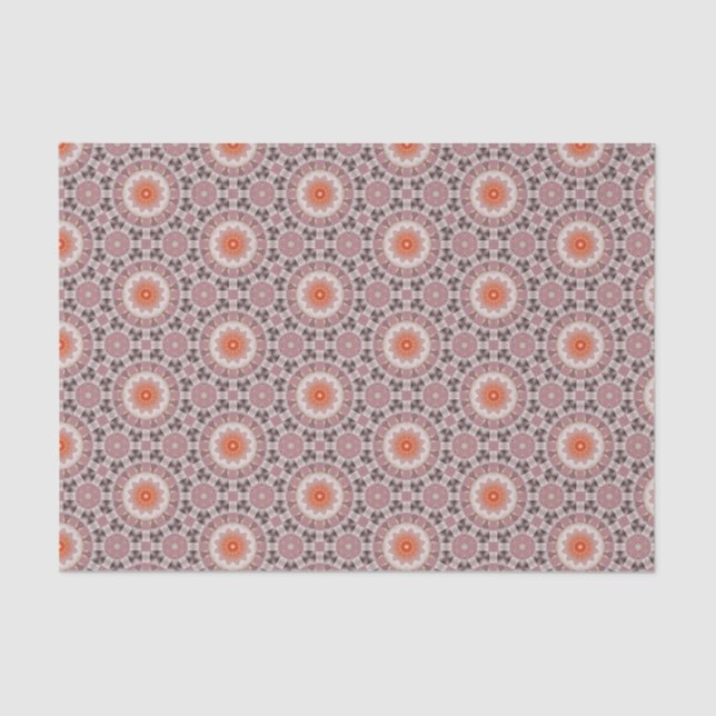 Papier Mousseline Élégant Motif géométrique moderne orange et rose (Recto)