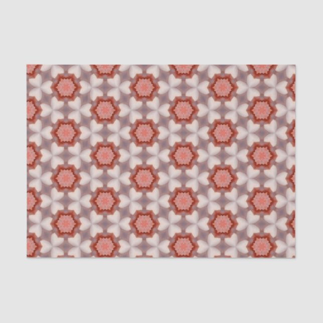 Papier Mousseline Élégant Motif géométrique moderne rouge et gris (Recto)