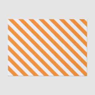 Papier Mousseline Élégant Motif rayé blanc et orange clair