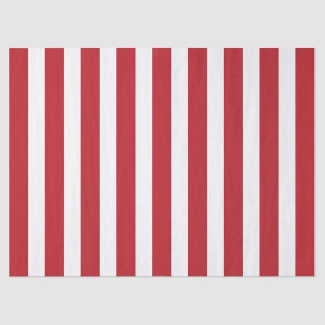 Papier Mousseline Élégant Motif rayé blanc et rouge vif (Recto)