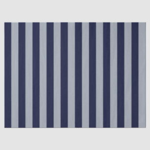 Papier Mousseline Élégant motif rayé bleu marine et bleu clair