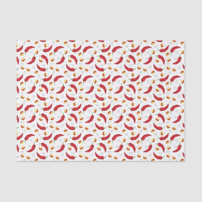 Papier Mousseline Élégant Motif Red Chile (Recto)
