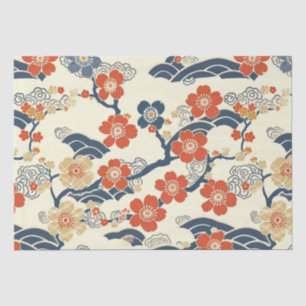 Papier Mousseline Élégant Motif sans couture en fleur de cerisier (1