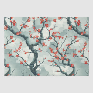 Papier Mousseline Élégant Motif sans couture en fleur de cerisier (7