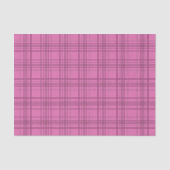 Papier Mousseline Élégant Motif Tartan rose (Recto)