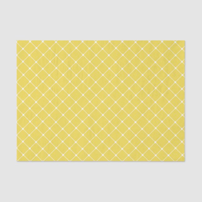 Papier Mousseline Élégant Motif Trellis | jaune (Recto)