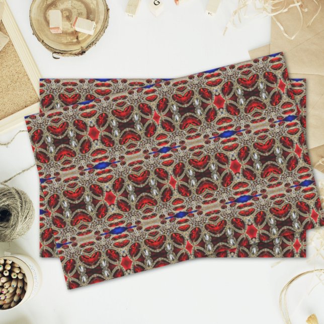 Papier Mousseline élégant or raffiné ruby rouge bordeaux (elegant sophisticated gold ruby red burgundy tissue paper)