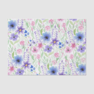 Papier Mousseline Elégant Pays Rose violet bleu Aquarelle