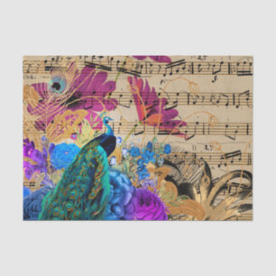 Papier Mousseline Elégant Peacock