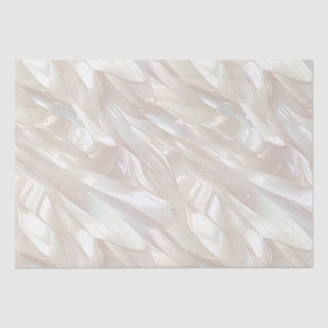 Papier Mousseline Elégant Pearl White Shell Abstrait (Recto)