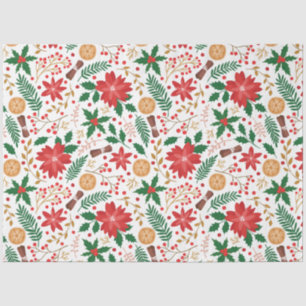 Papier Mousseline Élégant Poinsettia Hiver Floral Botanique