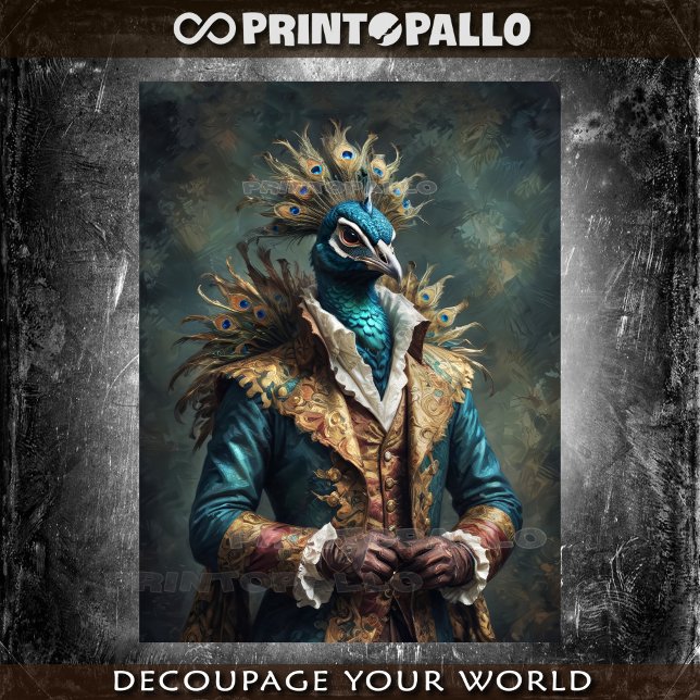 Papier Mousseline Élégant prince royal de la Renaissance paon (Créateur téléchargé)