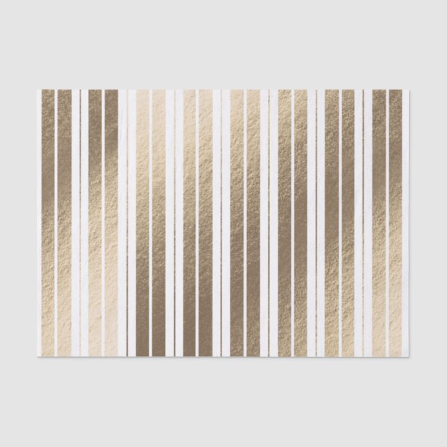 Papier Mousseline Élégant rayé or blanc (Recto)