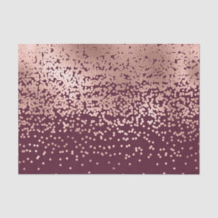 Papier Mousseline Élégant Rose Bourgogne Gold Polka Dot Gradient