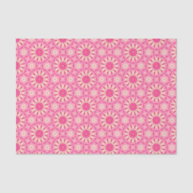Papier Mousseline Elégant rose chaud Motif géométrique Girly Chic (Recto)
