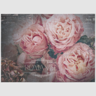 Papier Mousseline Elégant rose Fleurs Moody Ephemera Decoupage