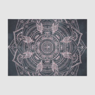 Papier Mousseline Elégant Rose Gold Mandala Gray Nebula Design