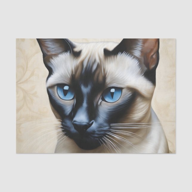 Papier Mousseline Elegant Siamese Cat (Recto)