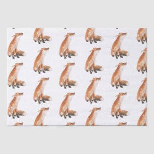 Papier Mousseline Élégant Snowy Winter Animaux Red Fox Tissu Papier