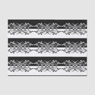 Papier Mousseline Élégant style arlequin Abstrait noir et blanc