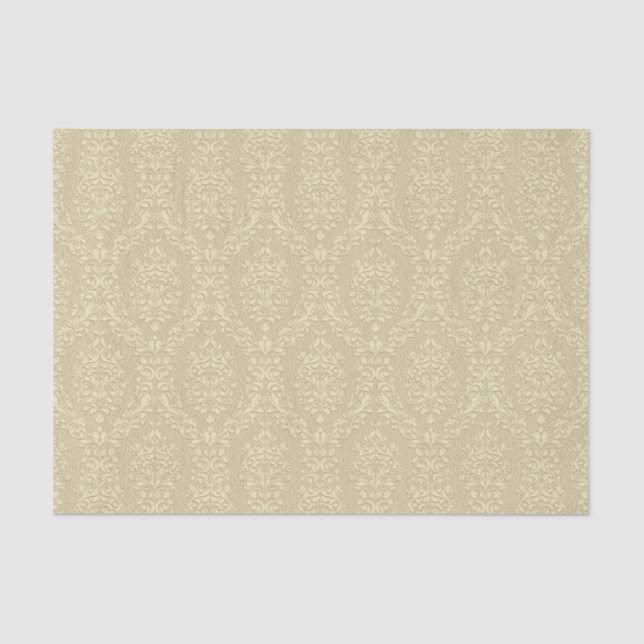 Papier Mousseline Élégant style Embossé Gold Damask (Recto)