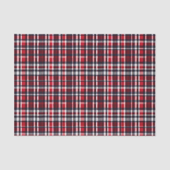 Papier Mousseline Élégant tarte rouge Tartan Check Plaid Motif Noël (Recto)