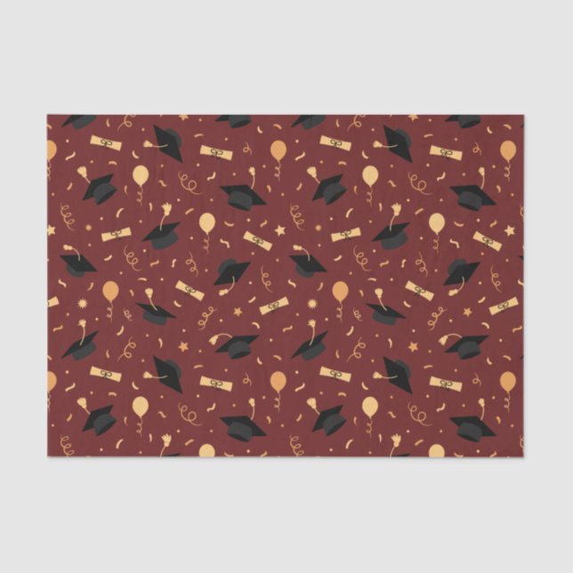 Papier Mousseline Élégant thème de la fin d'études Burgundy  (Recto)