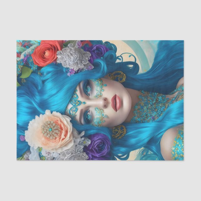 Papier Mousseline Élégant unique Victorian Woman Tissue Paper (Recto)