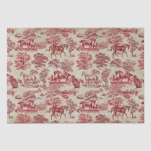 Papier Mousseline Elégant Vintage Cheval Rouge Toile Kraft
