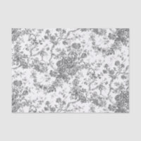 Élégant Vintage Français gravé Floral Gris-Toile