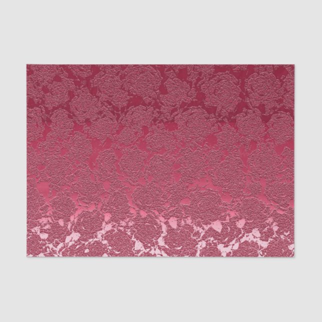 Papier Mousseline Élégant Viva Magenta Motif rose floral (Recto)