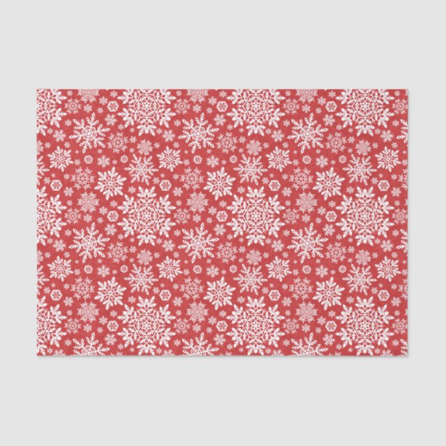 Papier Mousseline Elegant White Snowflake (Cranberry) (Recto)