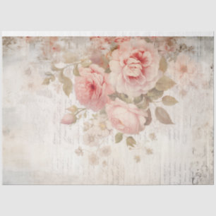 Papier Mousseline Elégante aquarelle bleu anglais rose éphémère