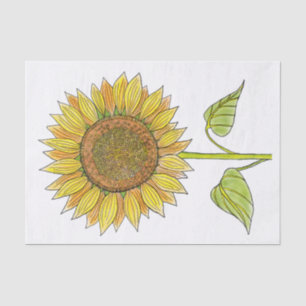 Papier Mousseline Elégante aquarelle de ferme Sunflower Découpage