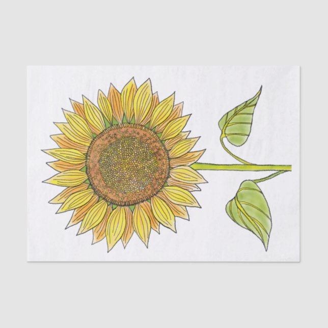 Papier Mousseline Elégante aquarelle de ferme Sunflower Découpage (Recto)