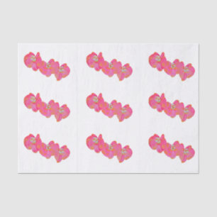 Papier Mousseline Elégante aquarelle rose orchidées tropicale fleuri