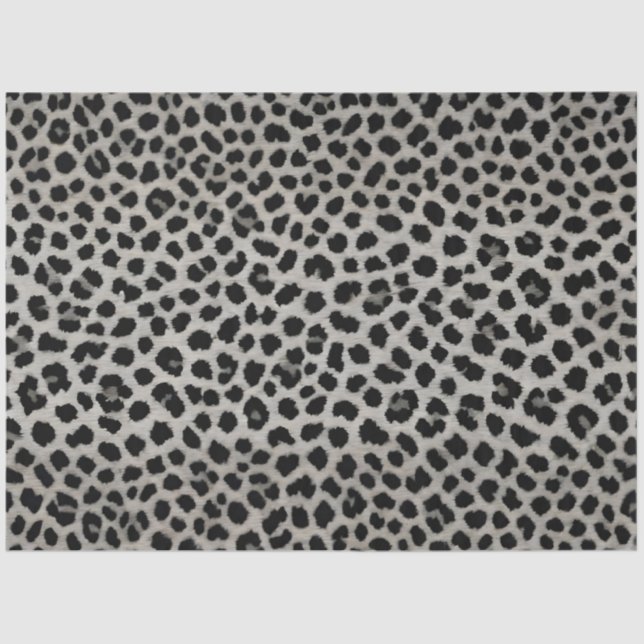 Papier Mousseline Elégante collection tendance Leopard blanc de luxe (Recto)