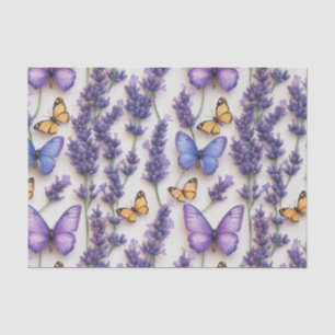 Papier Mousseline Elégante conception papillon et lavande