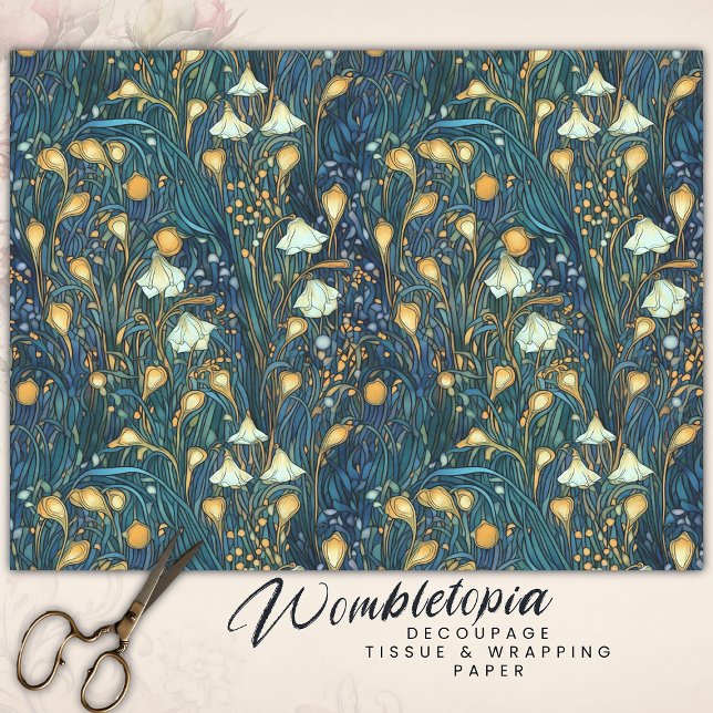 Papier Mousseline Elégante Découpage fleurie du Jardin Twilight (Créateur téléchargé)