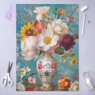 Papier Mousseline Élégante Découpage florale colorée