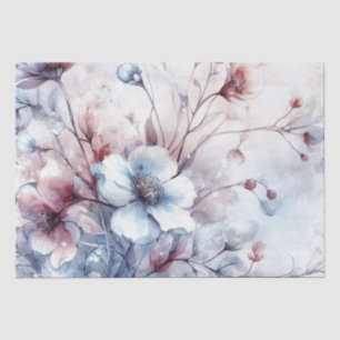 Papier Mousseline Élégante Découpage Florale d'hiver inspirée Vintag