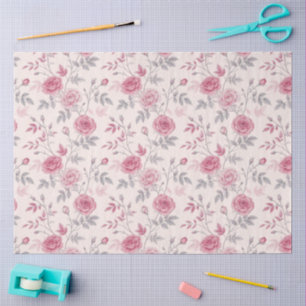 Papier Mousseline Élégante Découpage rose Vintage inspirée