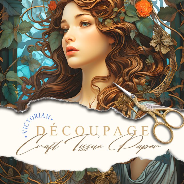 Papier Mousseline Élégante déesse d'été victorienne Art Nouveau (Créateur téléchargé)