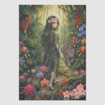 Élégante Fantaisie Fille de la Jungle & Découpage 
