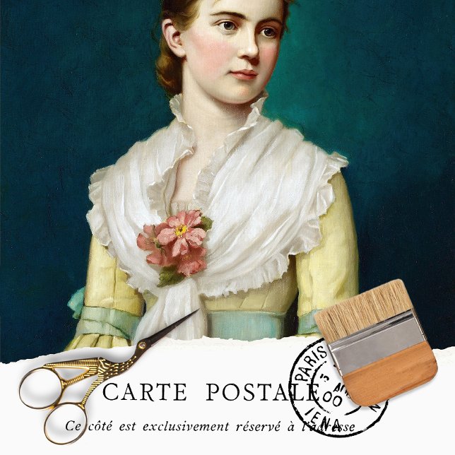 Papier Mousseline Élégante femme Vintage Rustique Texture Decoupage (Créateur téléchargé)