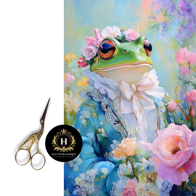 Papier Mousseline Elégante Fête des mères Grenouille florale Découpa (Créateur téléchargé)