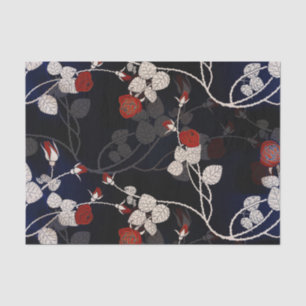 Papier Mousseline Élégante Fleur de Rose Rouge