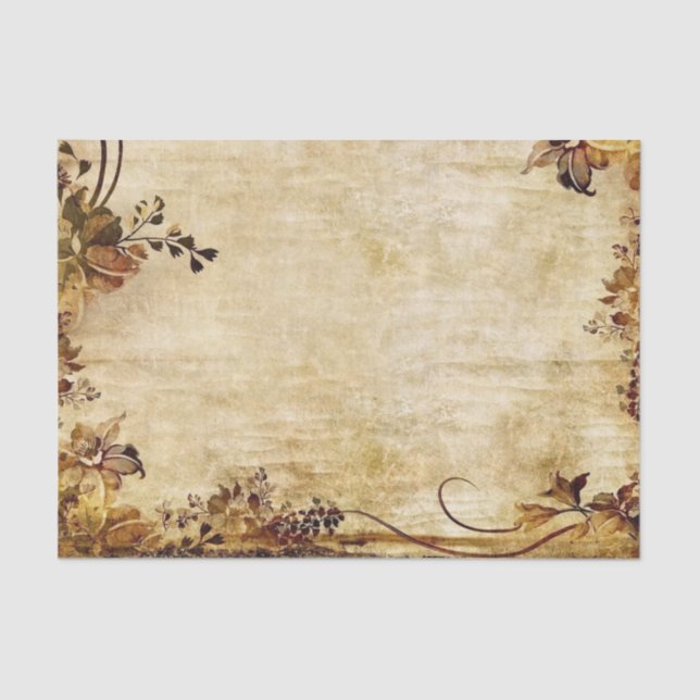 Papier Mousseline Elégante Fleurs victoriennes et Arrière - plan (Recto)