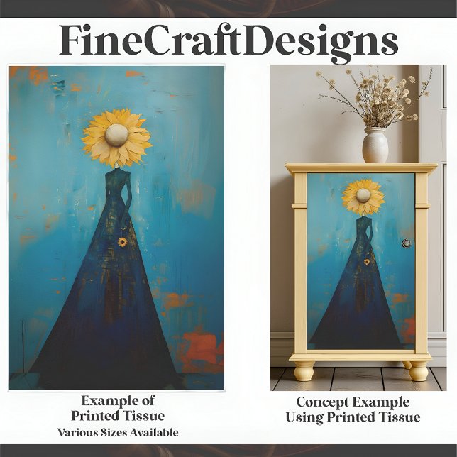 Papier Mousseline Élégante Graceful Tall Willowy Sunflower Girl C2L (Créateur téléchargé)